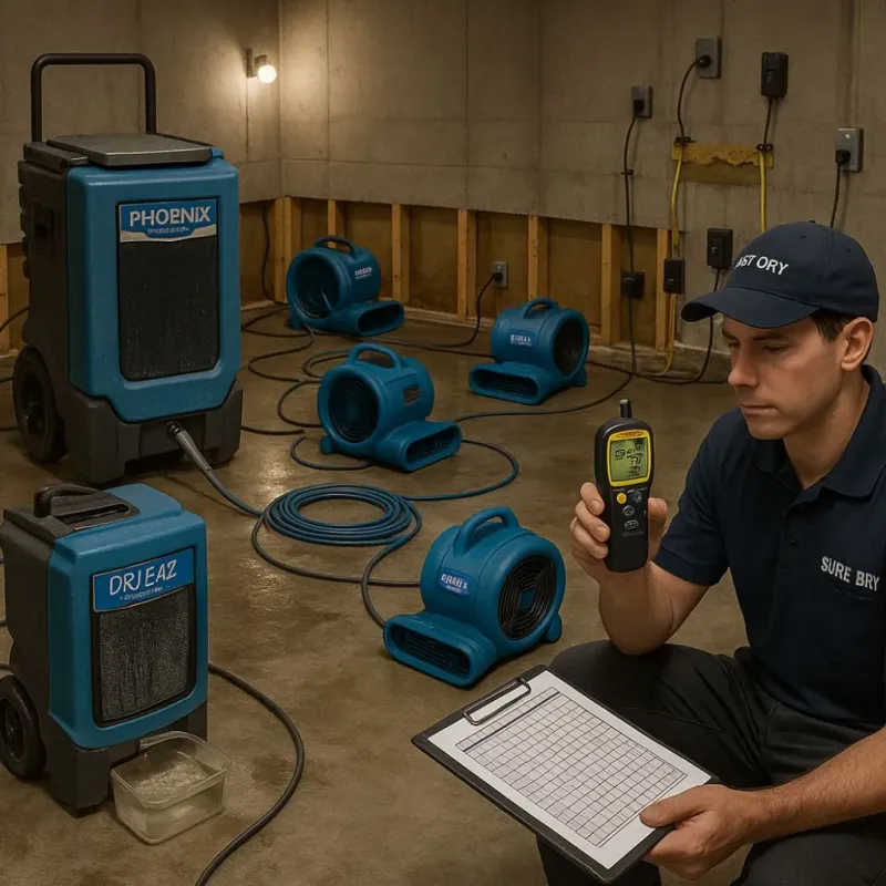Structural Drying and Dehumidification process in Augusta, ME